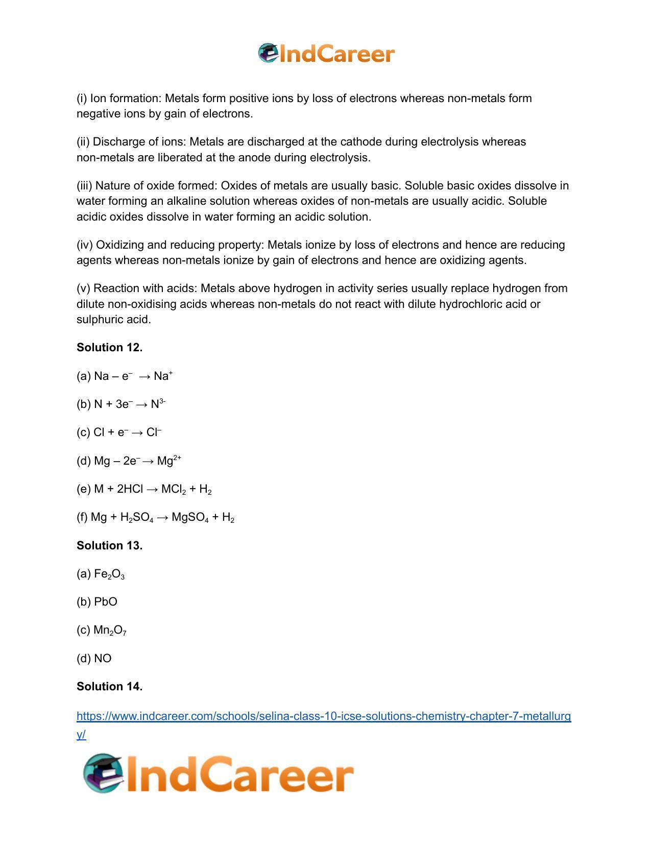 Selina Class 10 ICSE Solutions Chemistry : Chapter 7- Metallurgy - Page 5