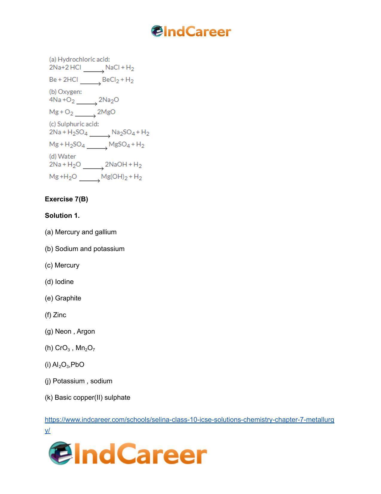Selina Class 10 ICSE Solutions Chemistry : Chapter 7- Metallurgy - Page 6