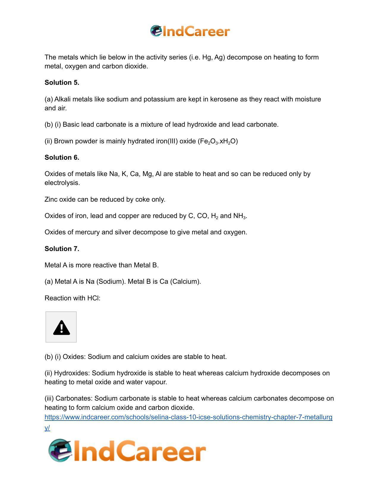 Selina Class 10 ICSE Solutions Chemistry : Chapter 7- Metallurgy - Page 8