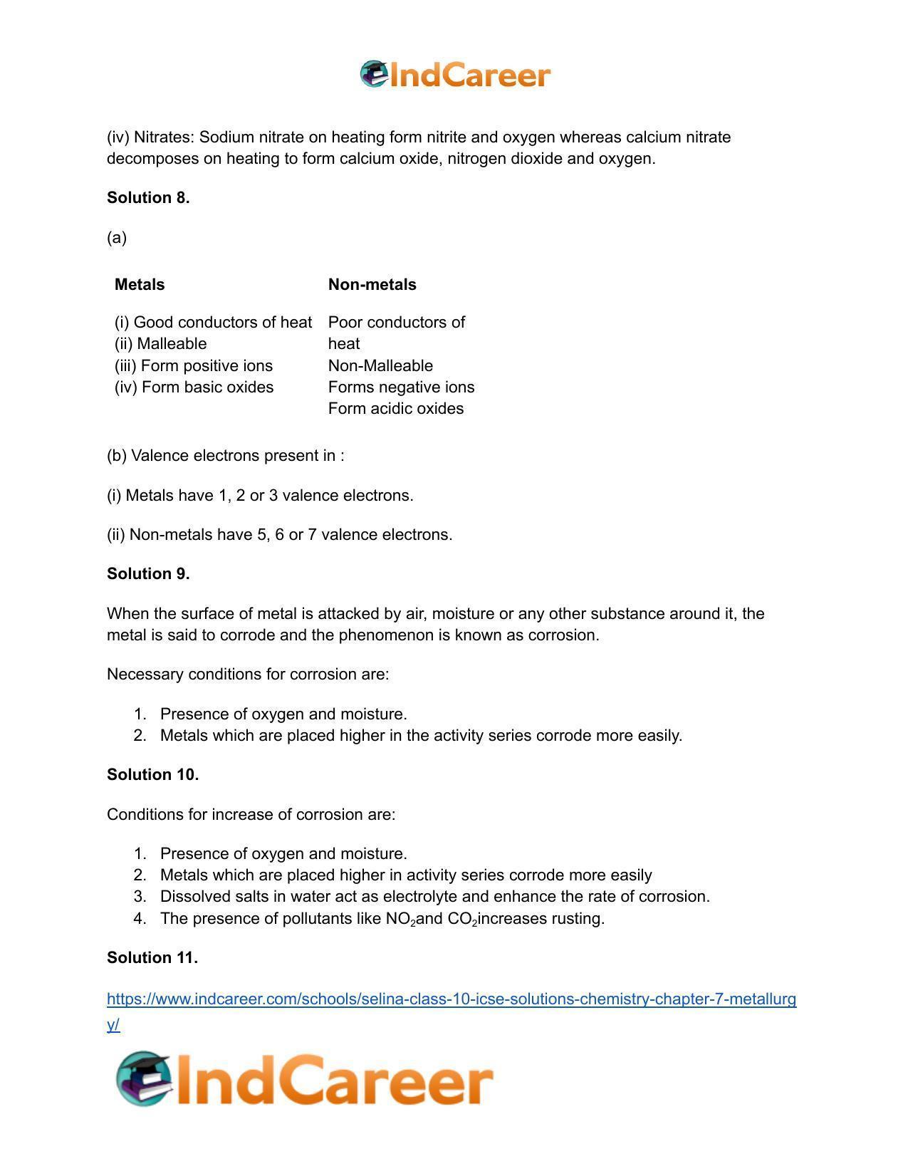 Selina Class 10 ICSE Solutions Chemistry : Chapter 7- Metallurgy - Page 9