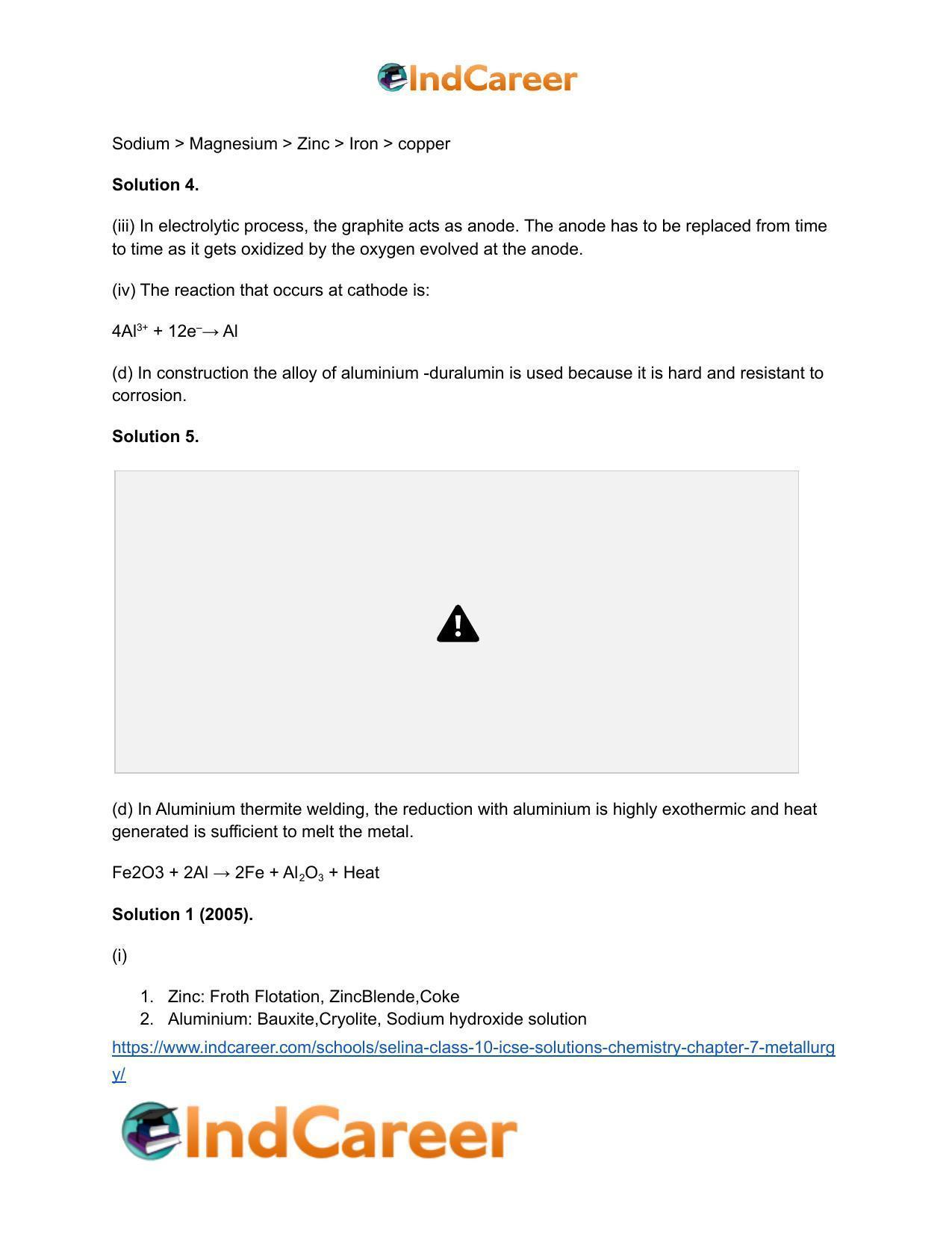 Selina Class 10 ICSE Solutions Chemistry : Chapter 7- Metallurgy - Page 25