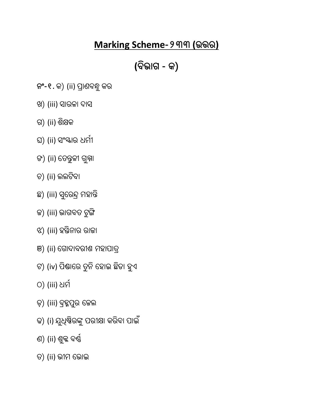 NIOS Class 10 Odia (233) Sample Paper - Page 14