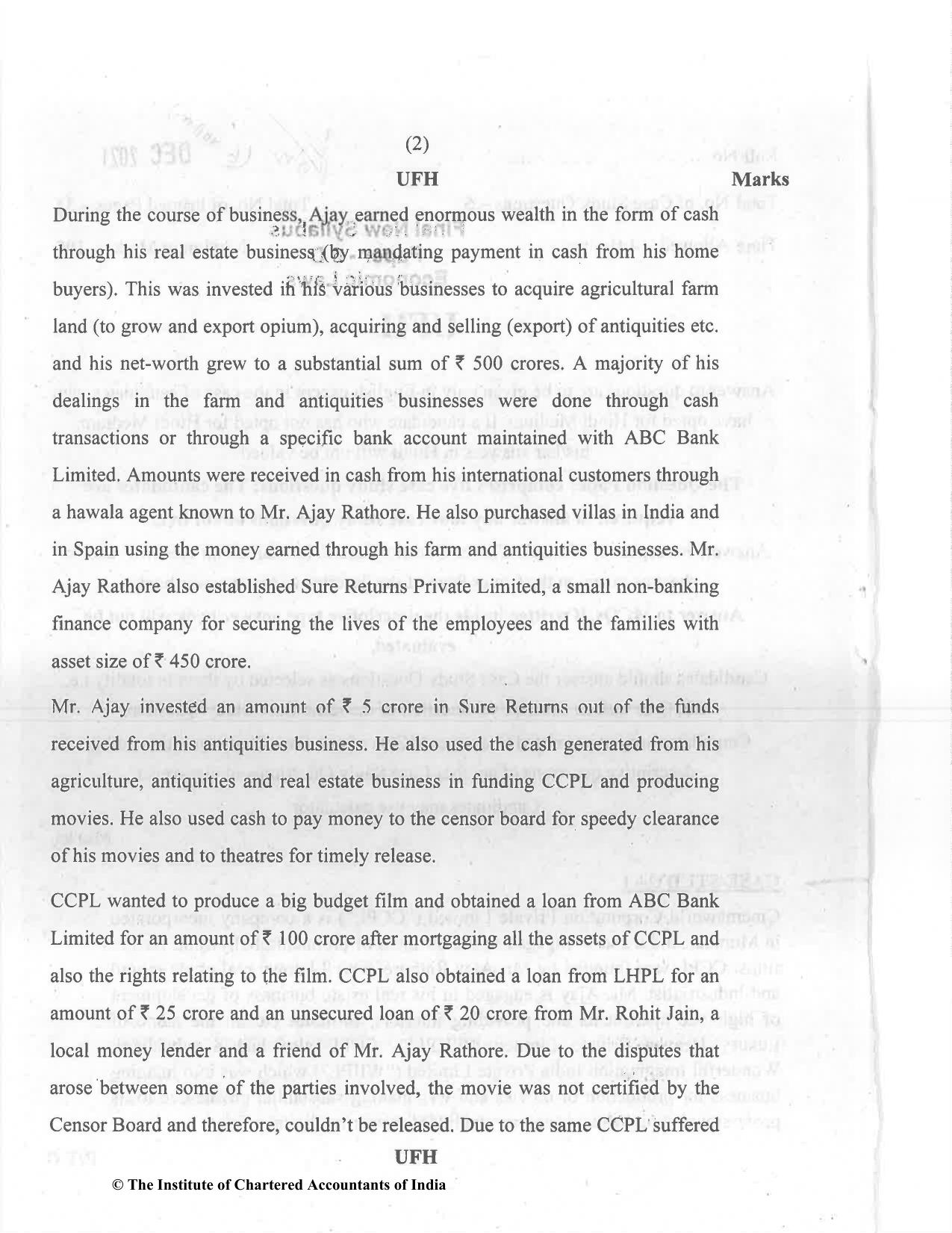 CA Final Dec 2021 Question Paper - Paper 6D – Economic Laws - Page 2