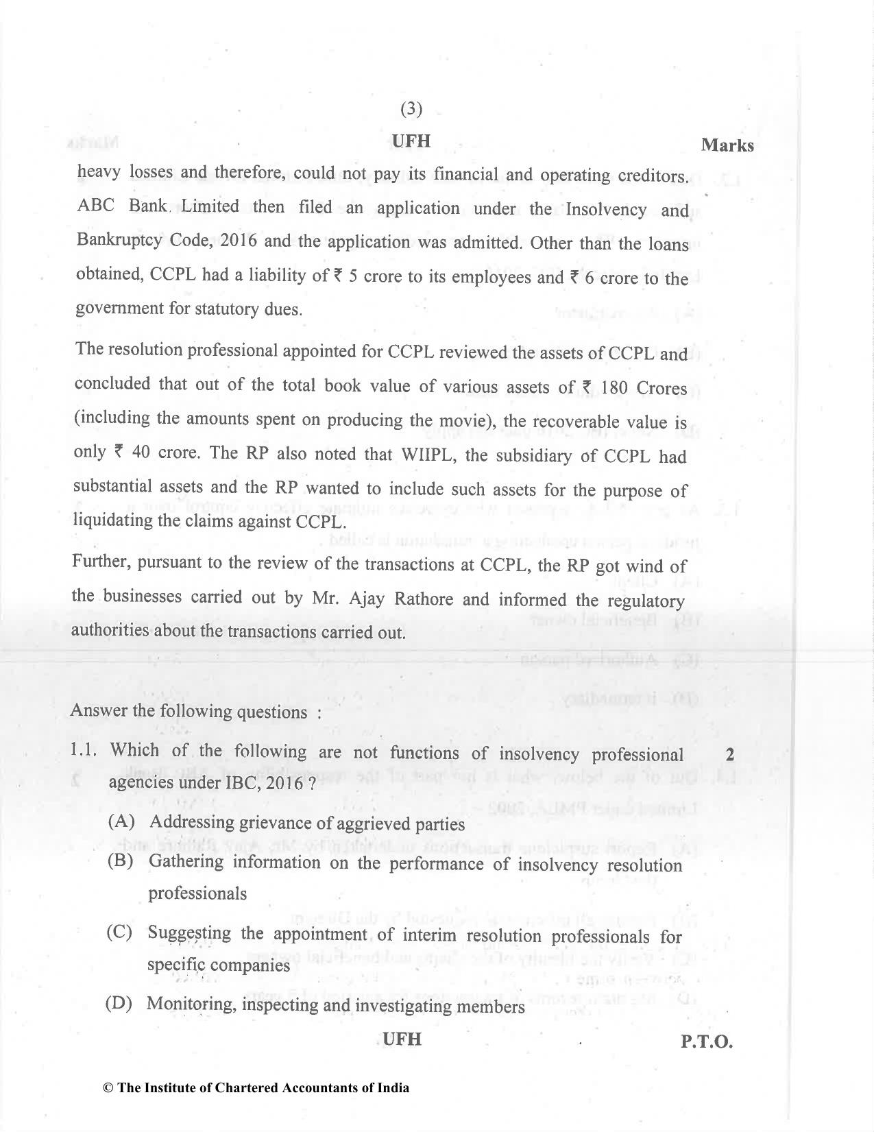 CA Final Dec 2021 Question Paper - Paper 6D – Economic Laws - Page 3