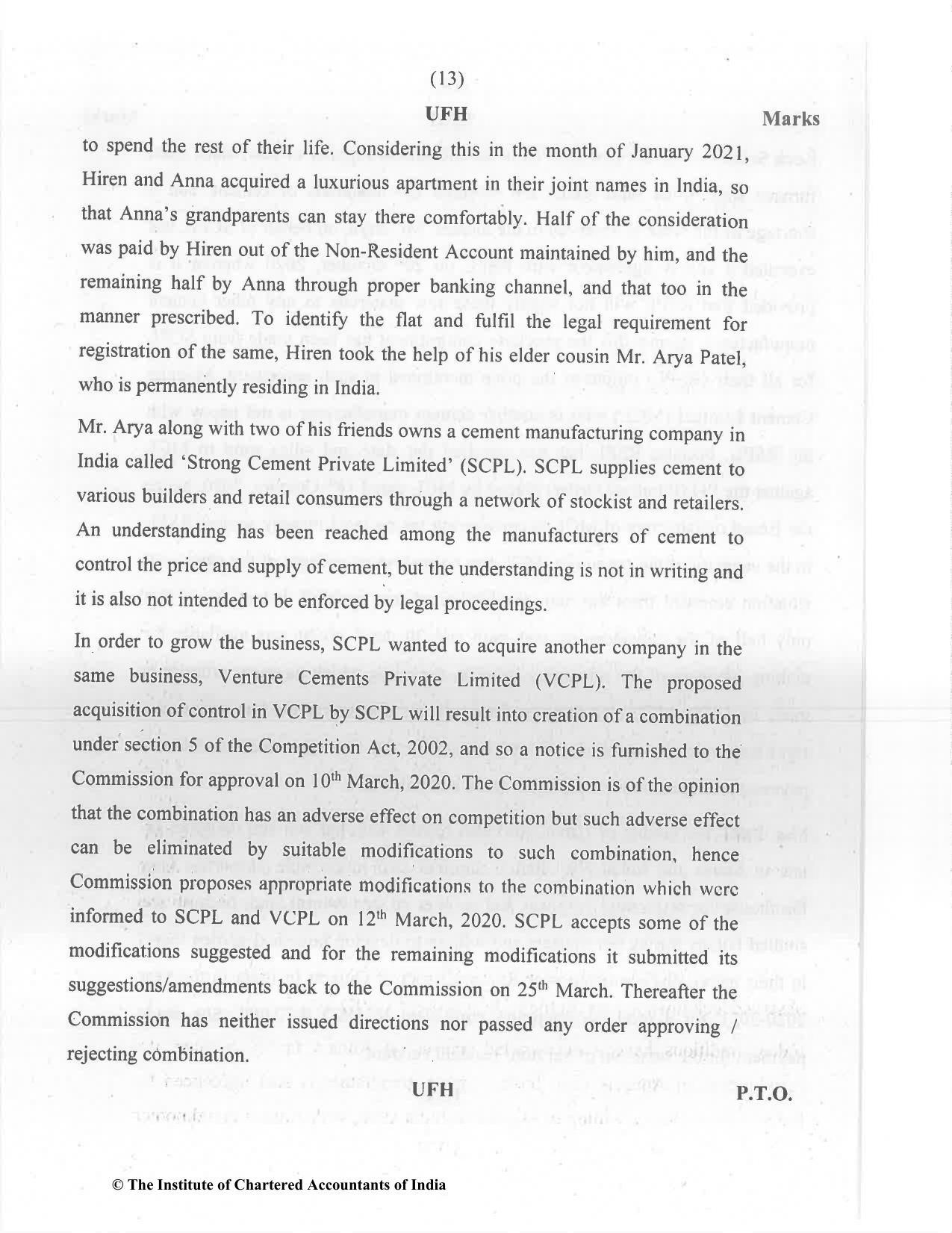 CA Final Dec 2021 Question Paper - Paper 6D – Economic Laws - Page 13