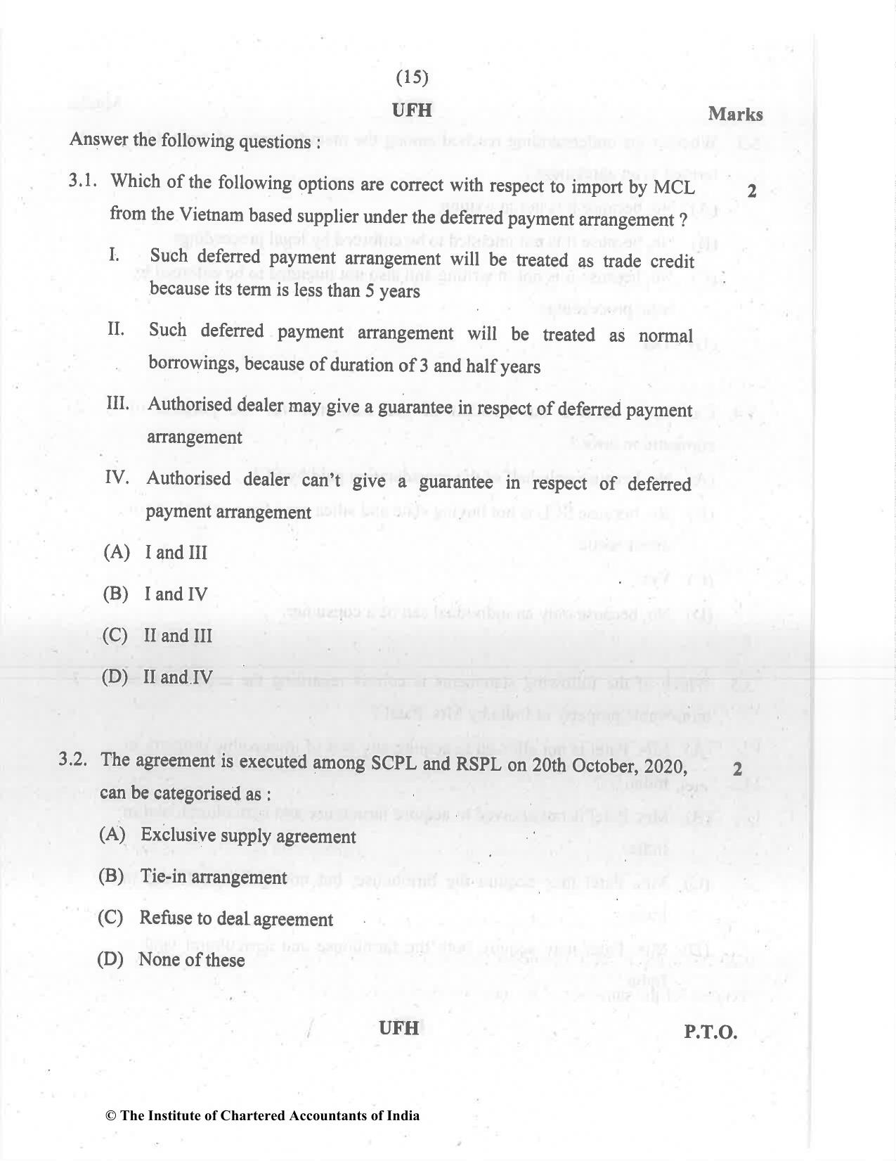 CA Final Dec 2021 Question Paper - Paper 6D – Economic Laws - Page 15