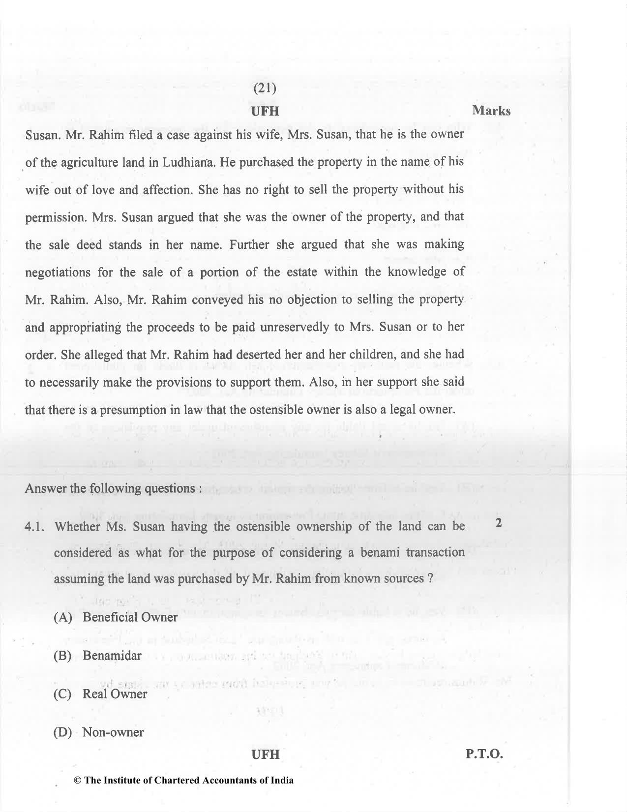 CA Final Dec 2021 Question Paper - Paper 6D – Economic Laws - Page 21