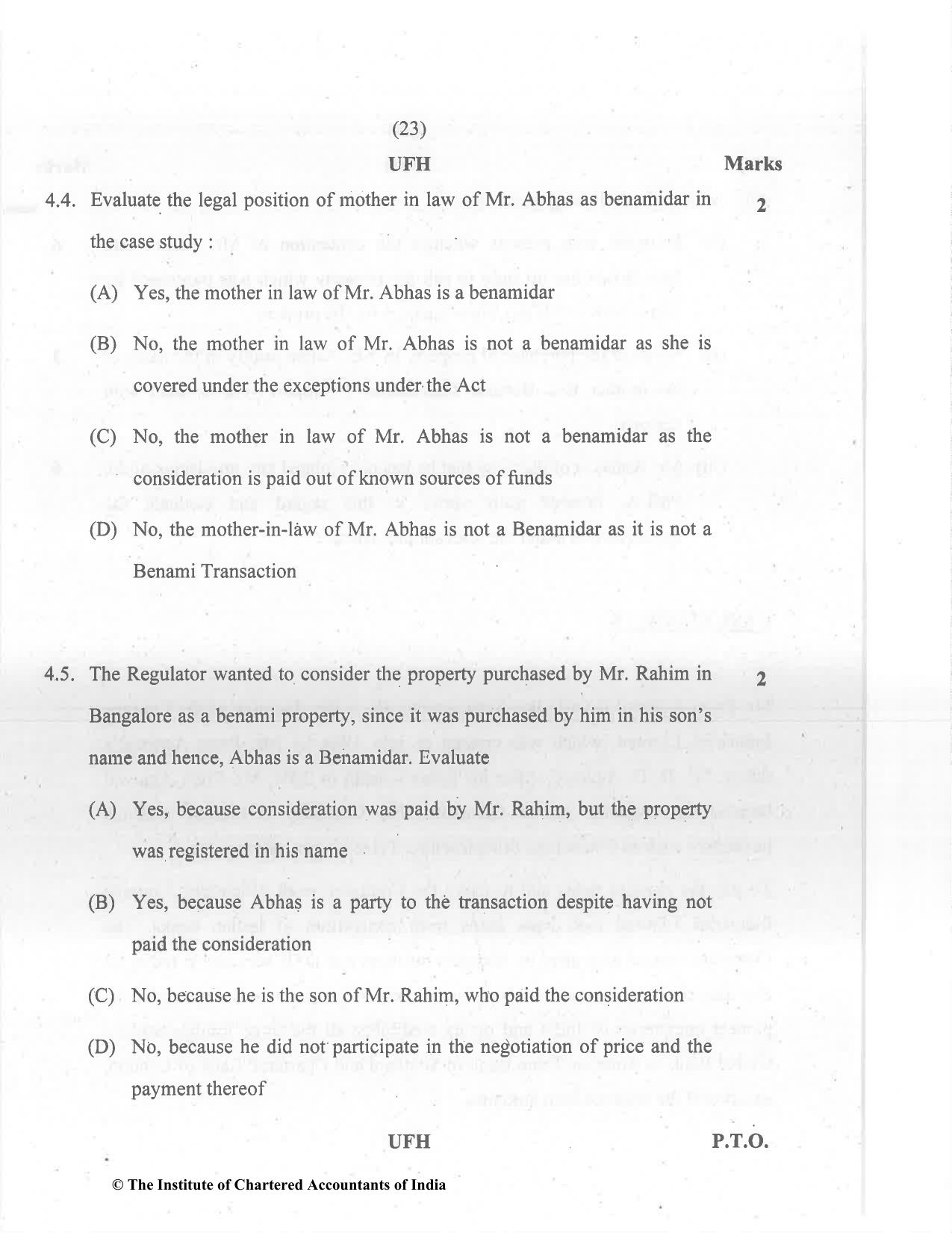 CA Final Dec 2021 Question Paper - Paper 6D – Economic Laws - Page 23