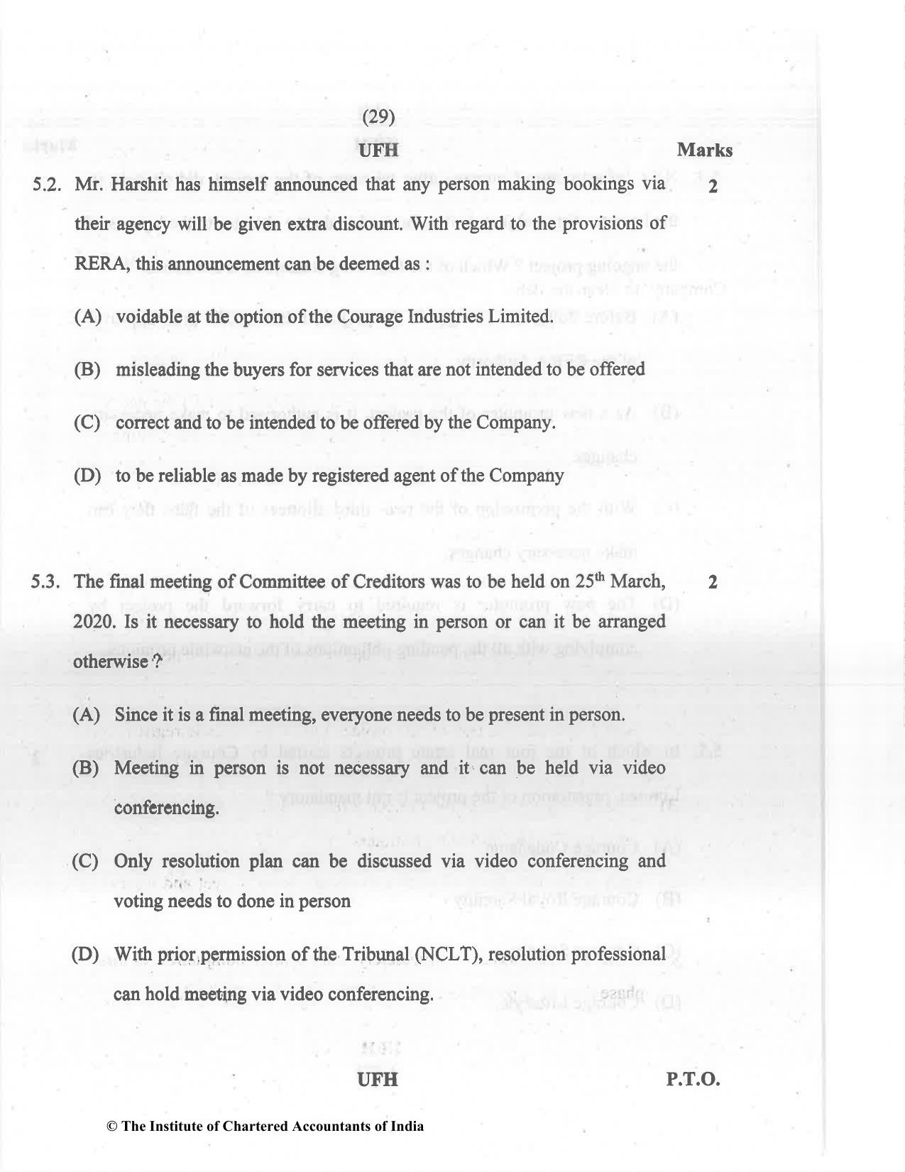 CA Final Dec 2021 Question Paper - Paper 6D – Economic Laws - Page 29