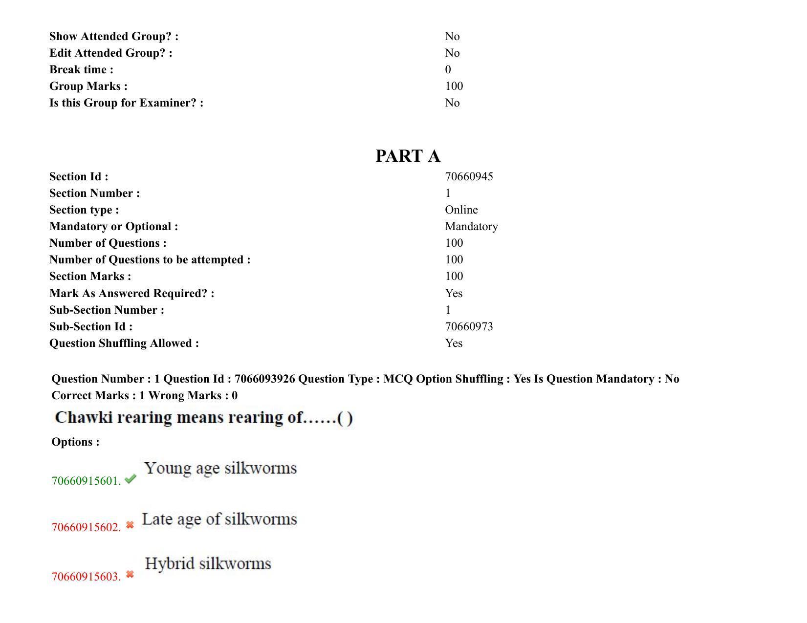 TS CPGET 2020 PGD in Sericulture (Shift 2) Question Paper with Answer Key - Page 2