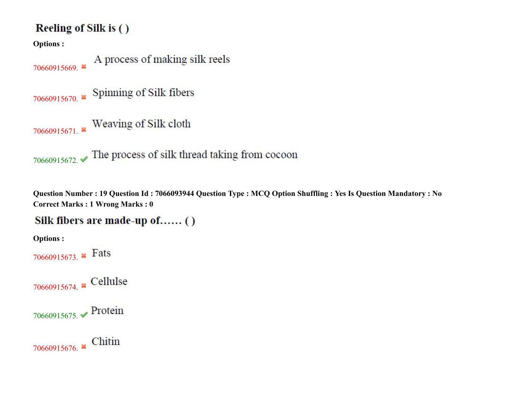 TS CPGET 2020 PGD in Sericulture (Shift 2) Question Paper with Answer Key - Page 12