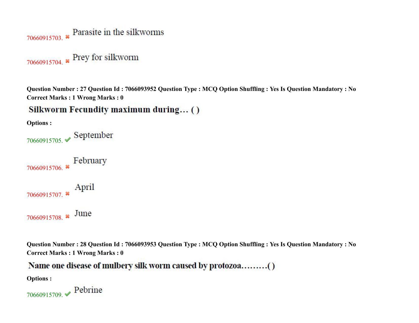 TS CPGET 2020 PGD in Sericulture (Shift 2) Question Paper with Answer Key - Page 18