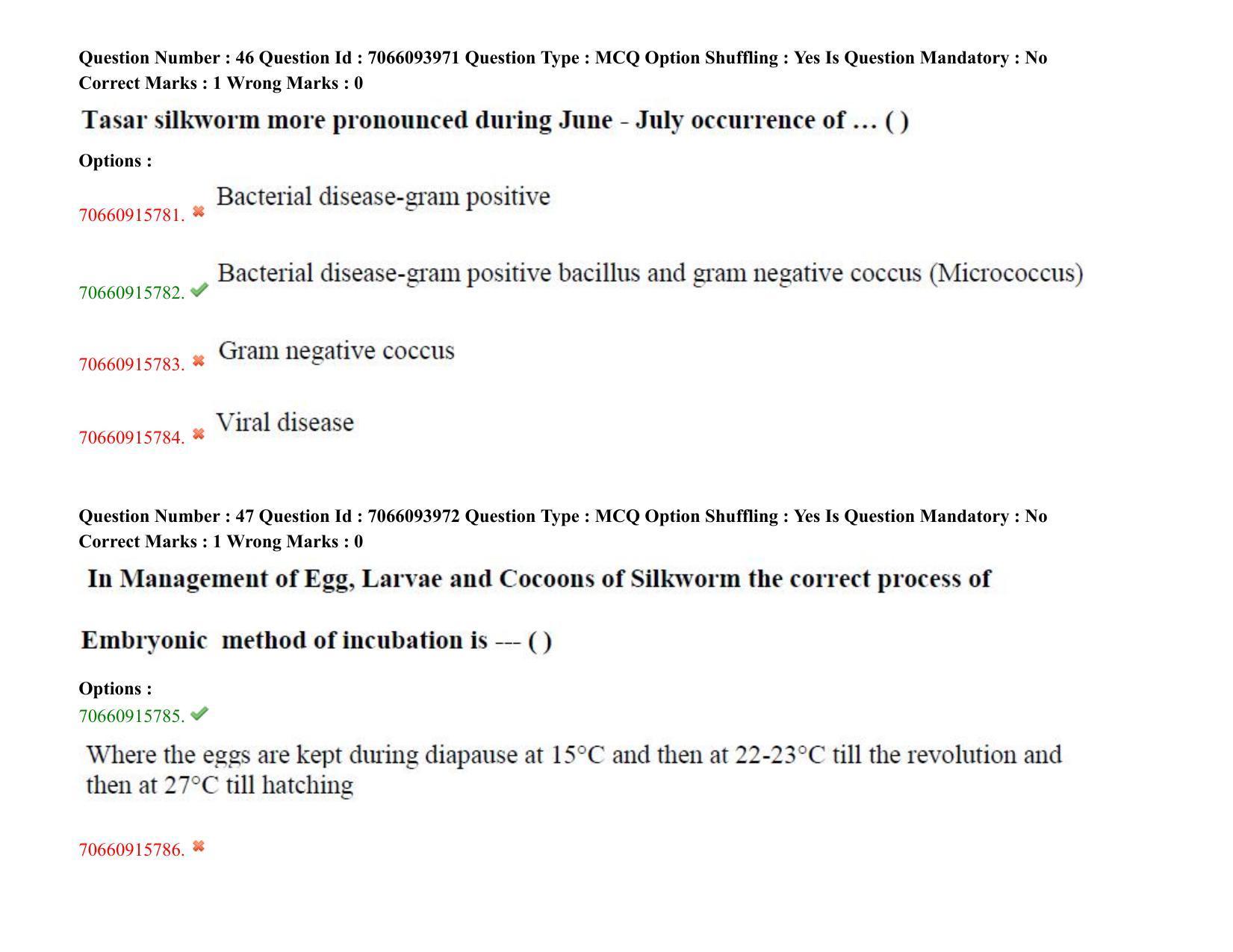 TS CPGET 2020 PGD in Sericulture (Shift 2) Question Paper with Answer Key - Page 29
