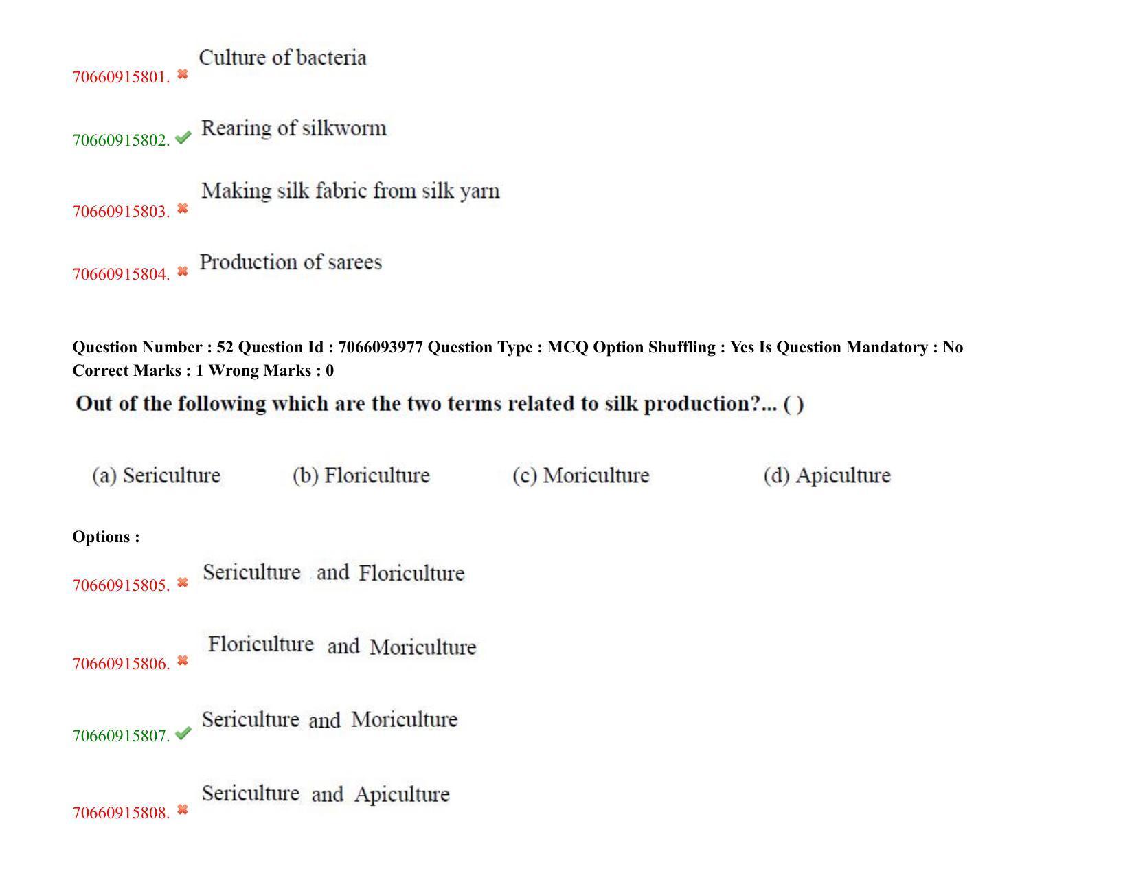 TS CPGET 2020 PGD in Sericulture (Shift 2) Question Paper with Answer Key - Page 33