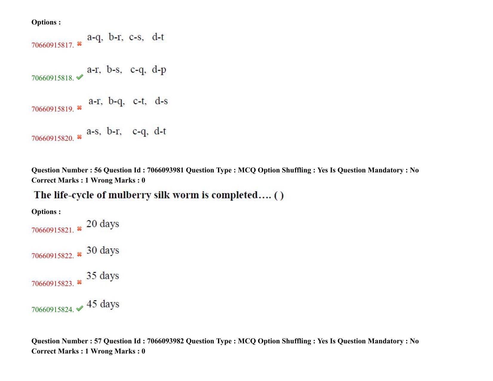 TS CPGET 2020 PGD in Sericulture (Shift 2) Question Paper with Answer Key - Page 36
