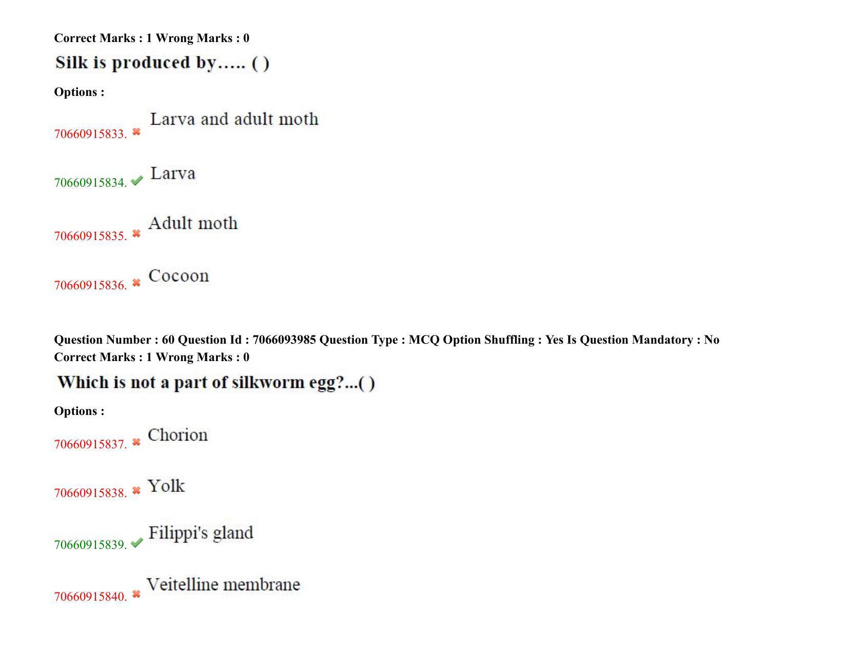 TS CPGET 2020 PGD in Sericulture (Shift 2) Question Paper with Answer Key - Page 38