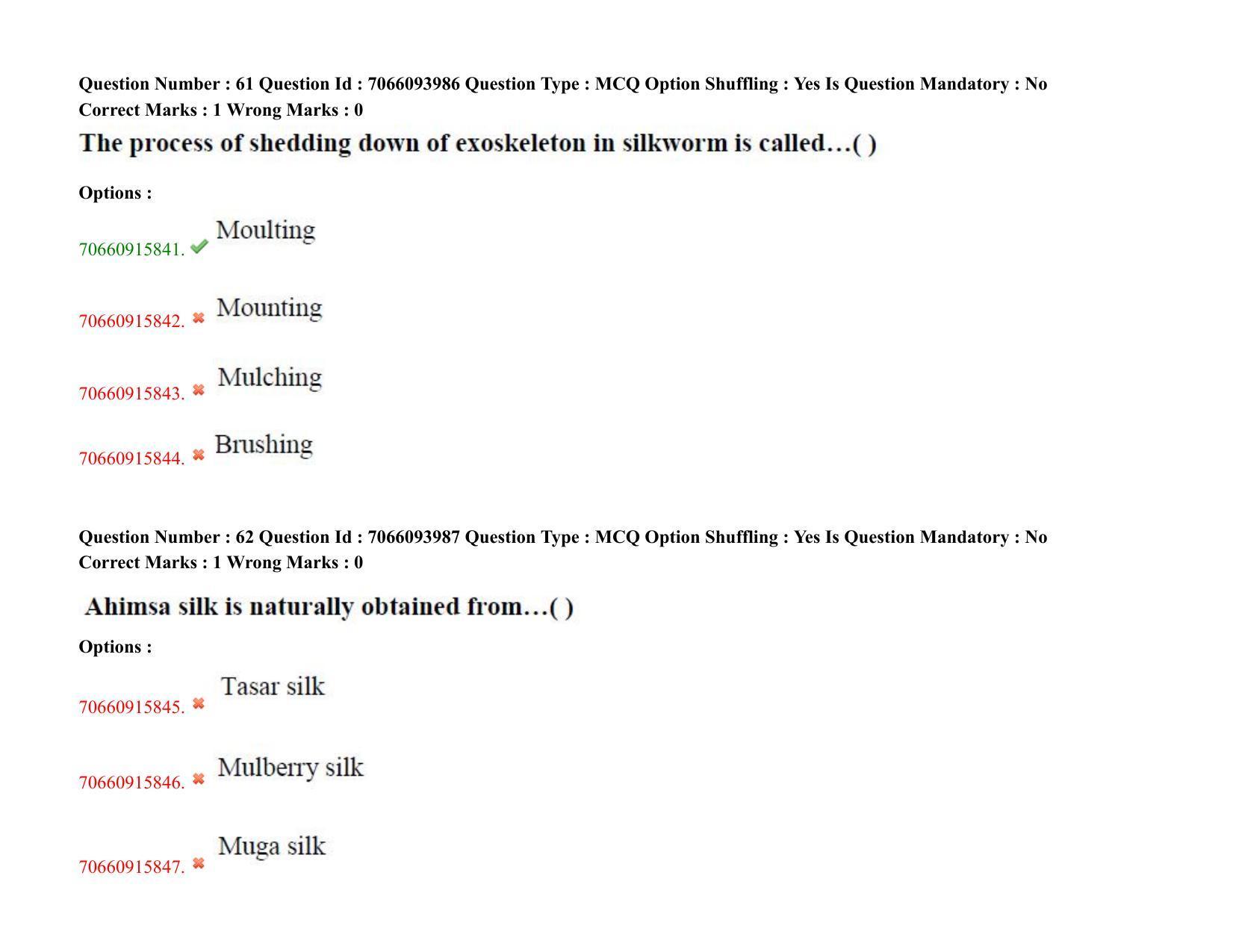 TS CPGET 2020 PGD in Sericulture (Shift 2) Question Paper with Answer Key - Page 39