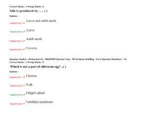 TS CPGET 2020 PGD in Sericulture (Shift 2) Question Paper with Answer Key
