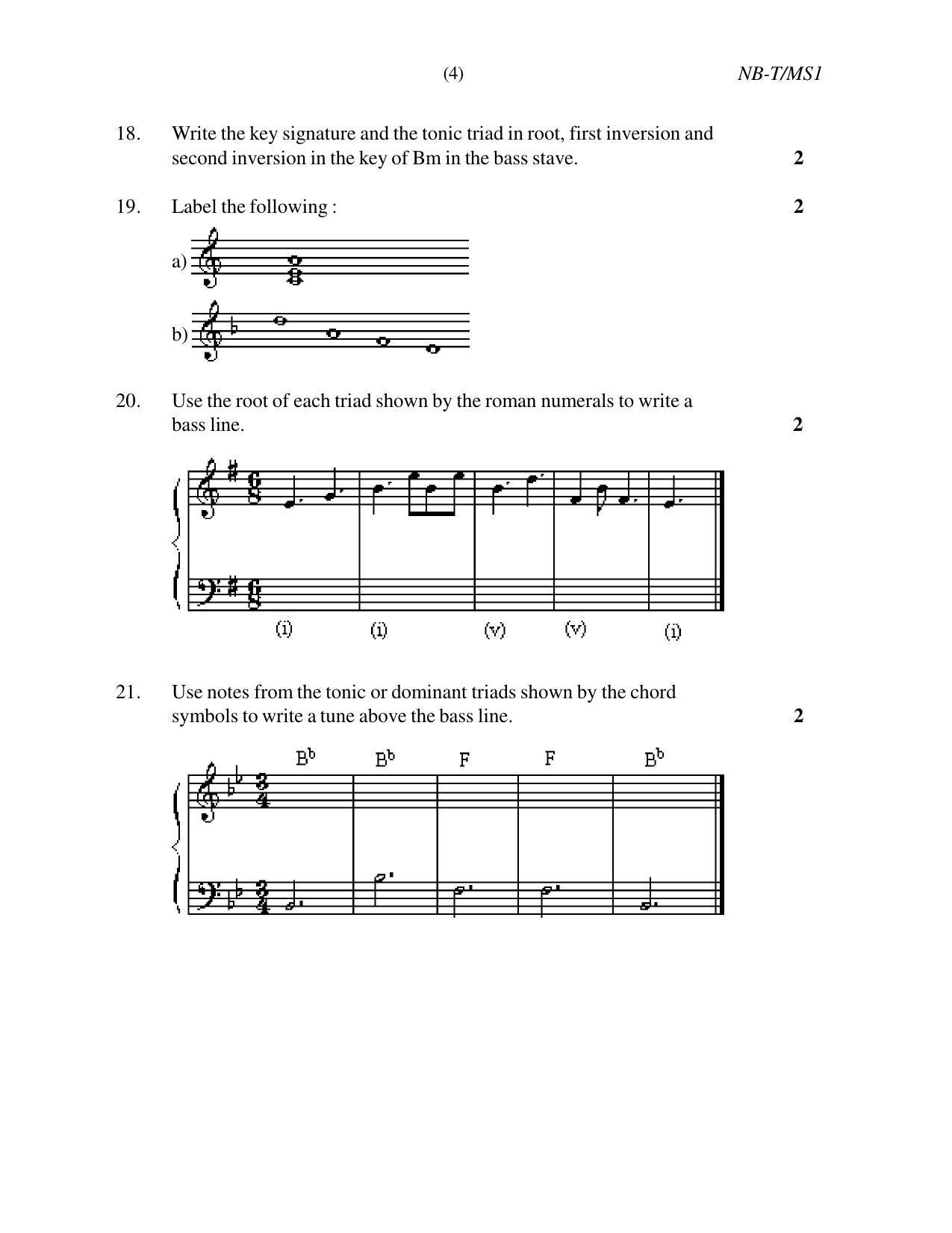 Nagaland Board Class 10 MUSIC 2020 Question Paper - Page 4