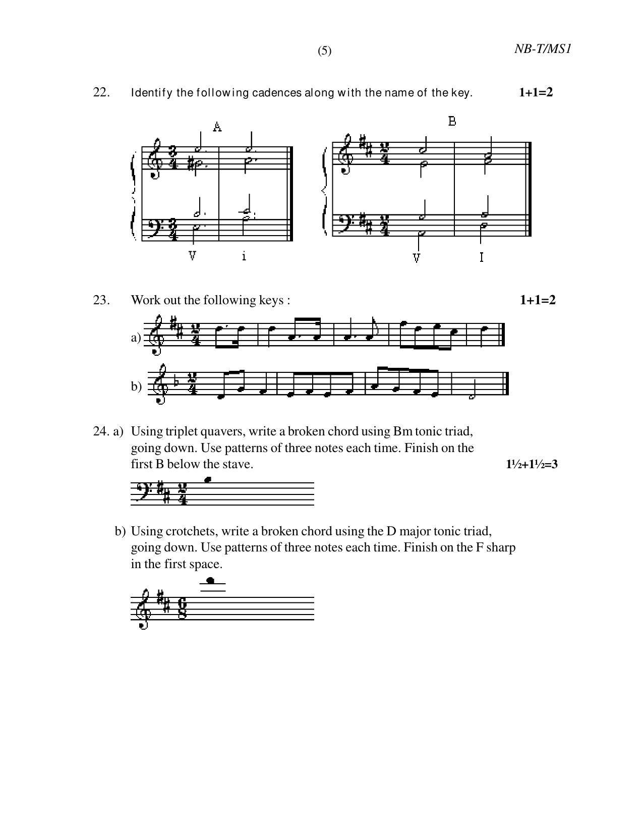 Nagaland Board Class 10 MUSIC 2020 Question Paper - Page 5