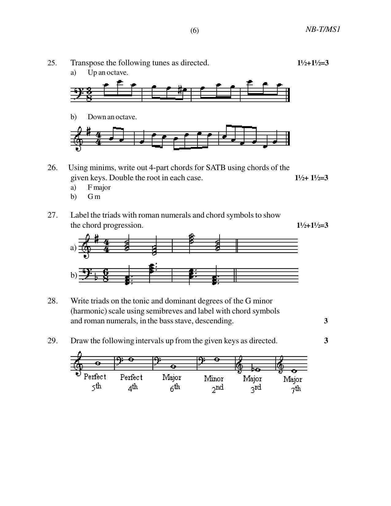 Nagaland Board Class 10 MUSIC 2020 Question Paper - Page 6