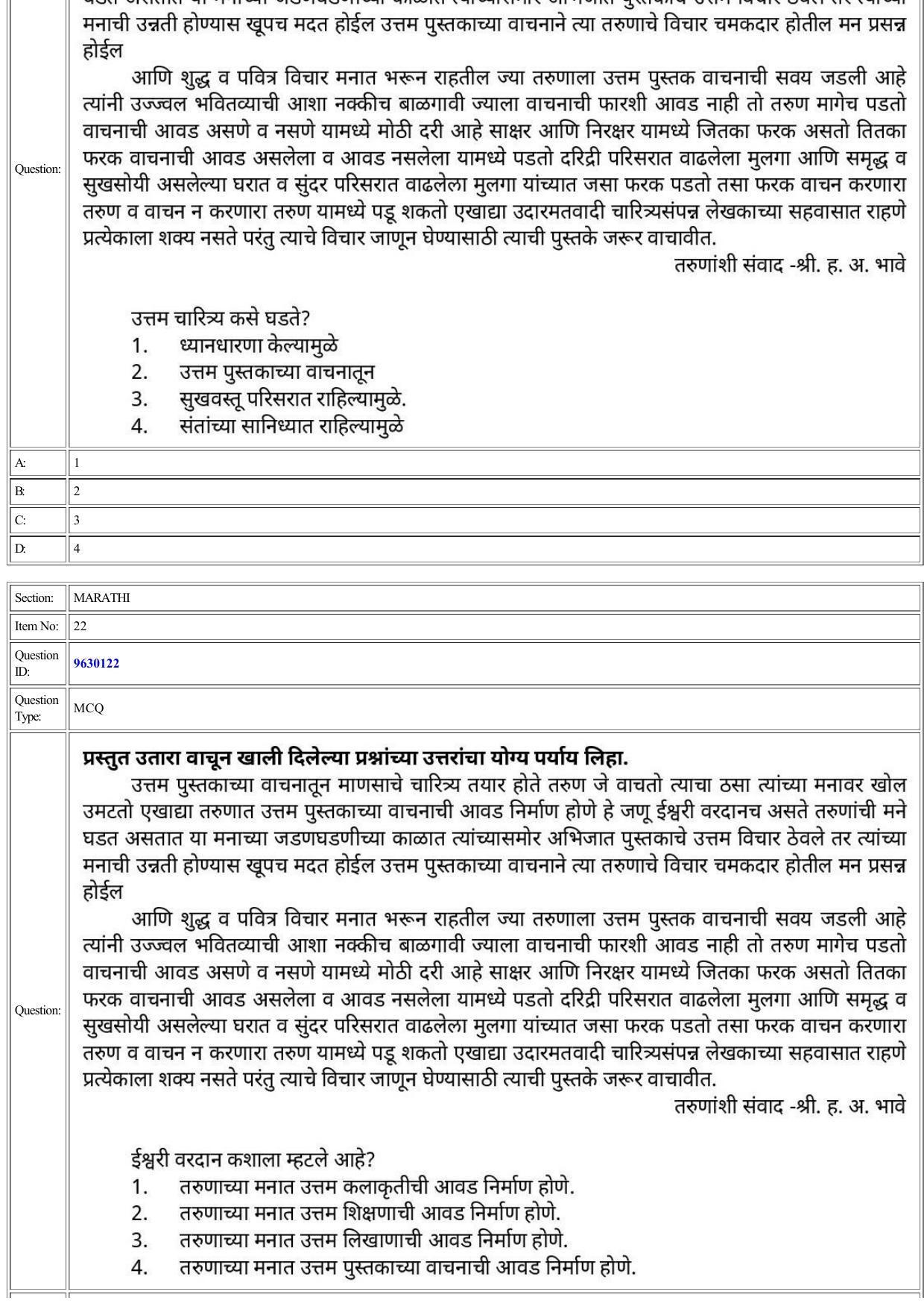 CUET 2022 Question Paper of Marathi - Page 15