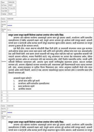 CUET 2022 Question Paper of Marathi