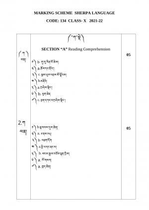 CBSE Class 10 Sherpa Marking Scheme and Solutions 2021-22