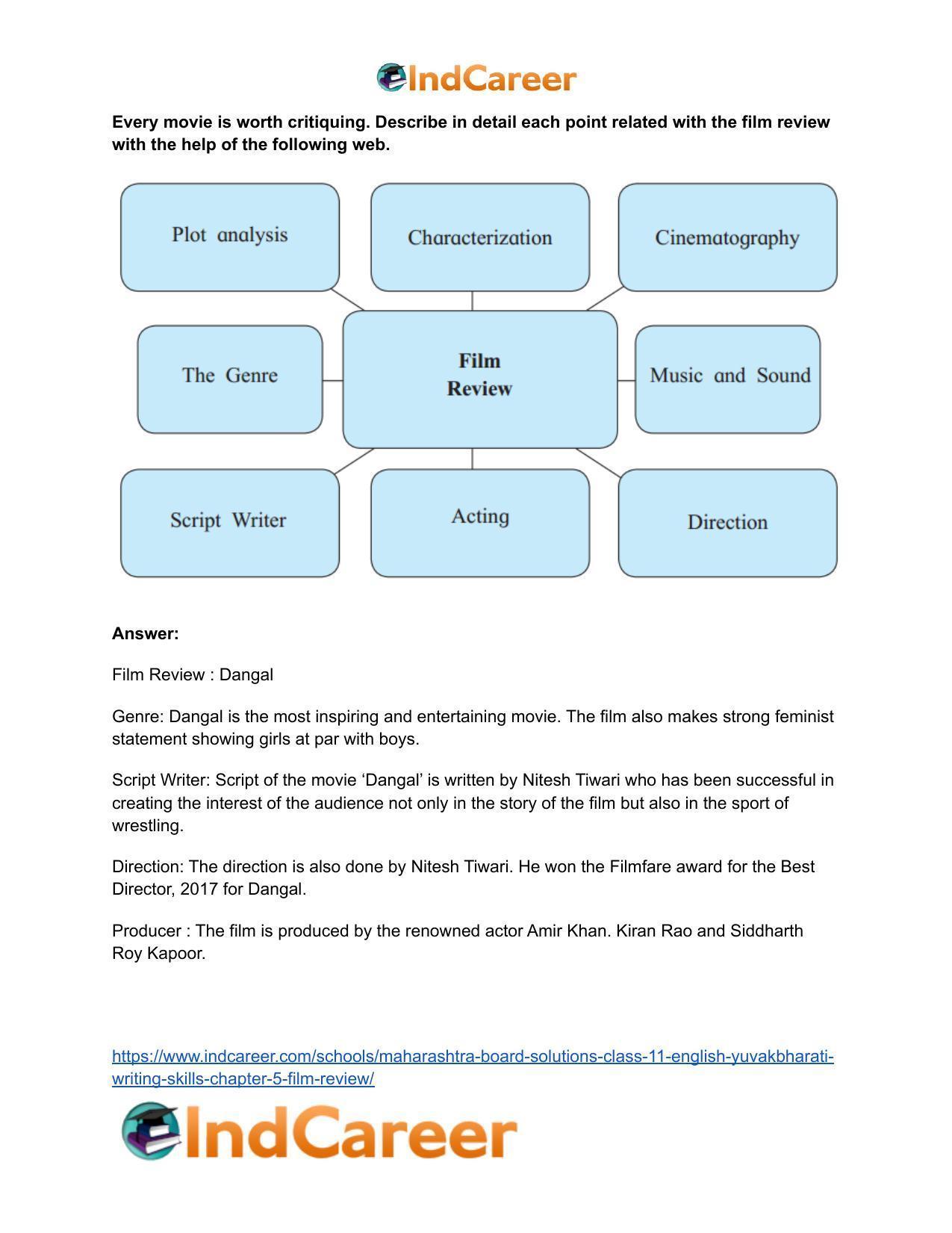 Maharashtra Board Solutions Class 11-English Yuvakbharati (Writing Skills): Chapter 5- Film Review - Page 4