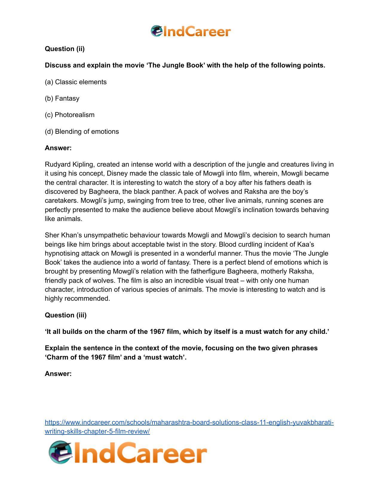 Maharashtra Board Solutions Class 11-English Yuvakbharati (Writing Skills): Chapter 5- Film Review - Page 6