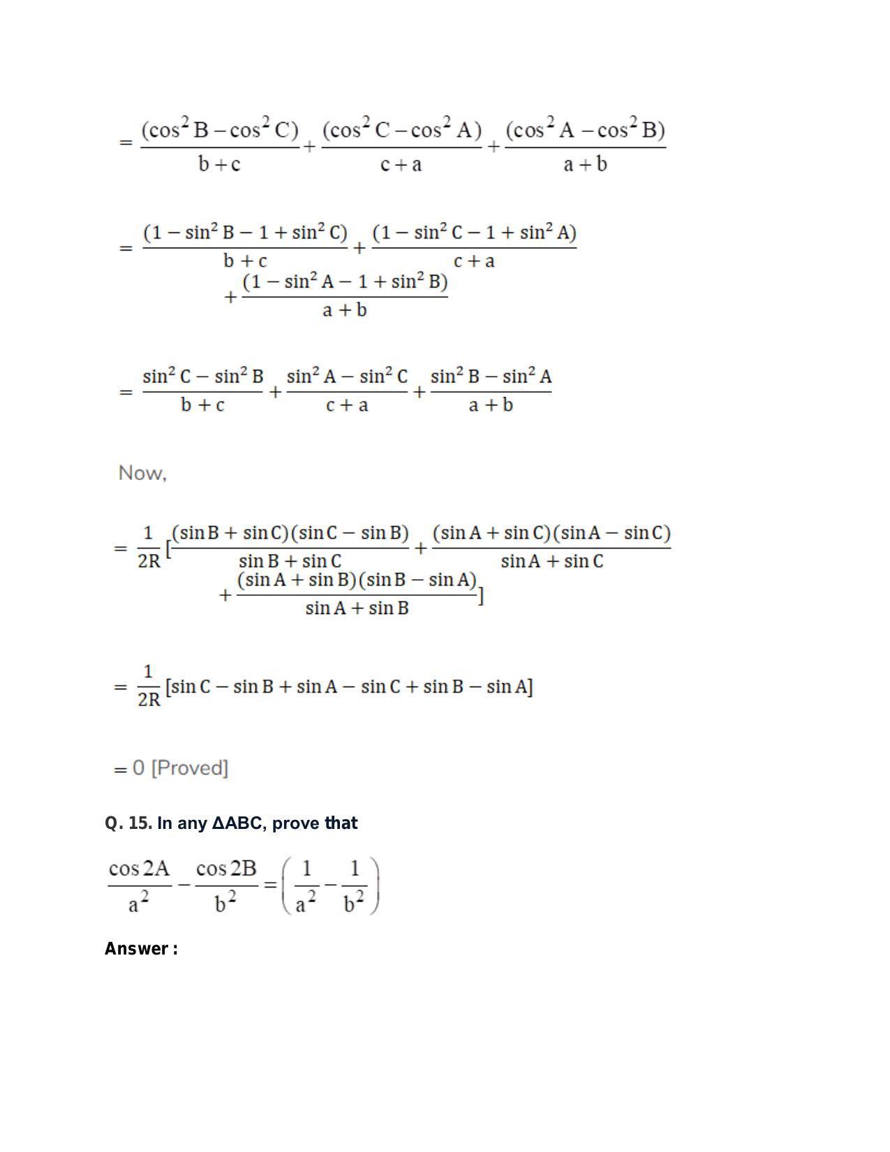 Chapter 18: Solutions of Triangles: RS Aggarwal Class 11 Solutions  - Page 16