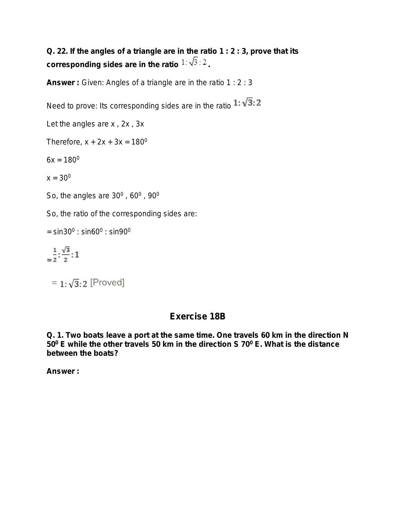 Chapter 18: Solutions of Triangles: RS Aggarwal Class 11 Solutions  - Page 23