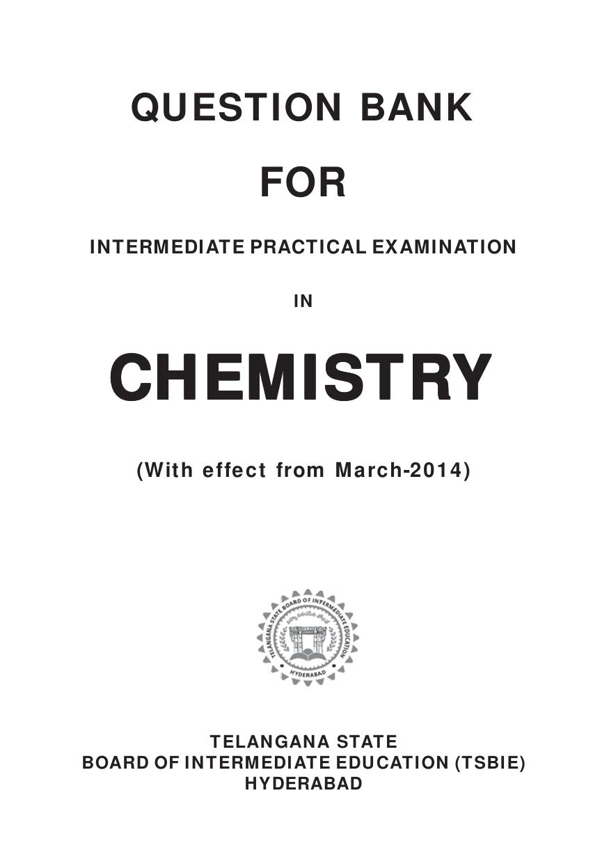 TS Intermediate Chemistry Practicals Model Question Paper - Page 1