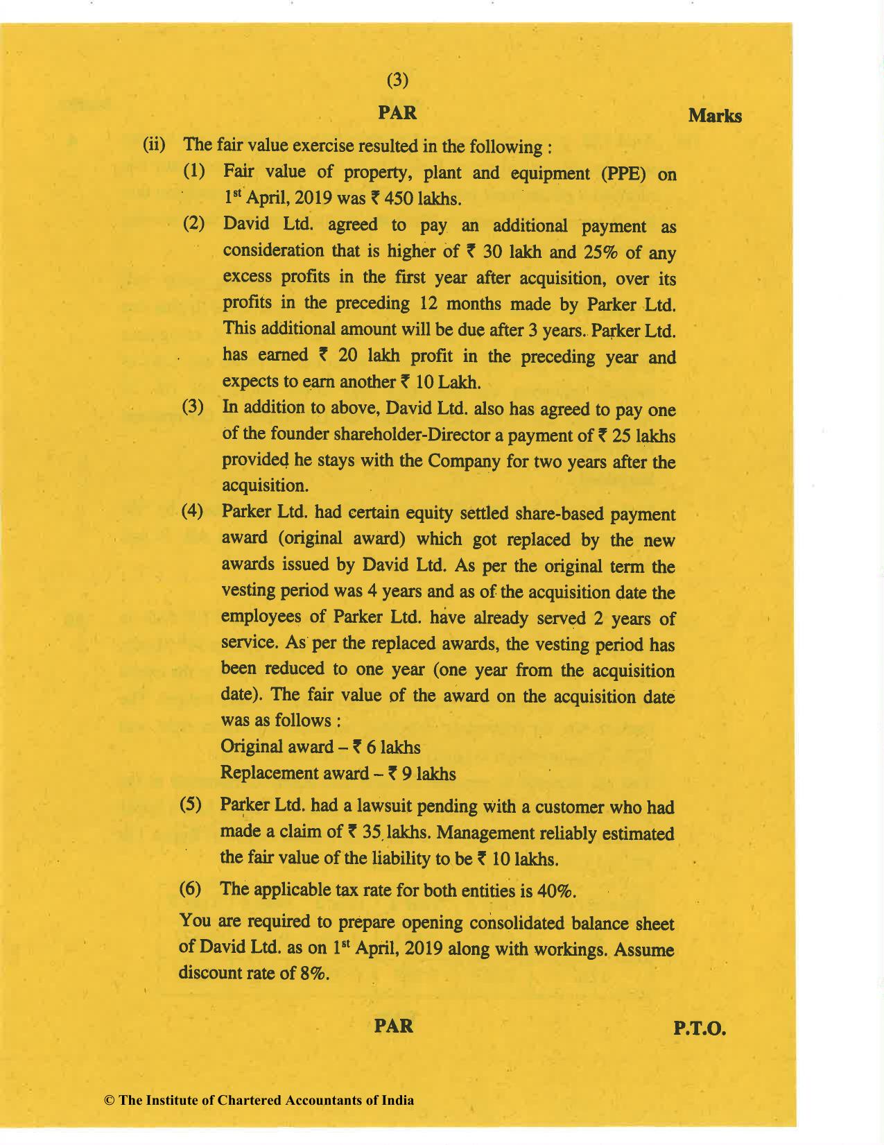 CA Final Nov 2019 Question Paper - Paper 1 – Financial Reporting - Page 3