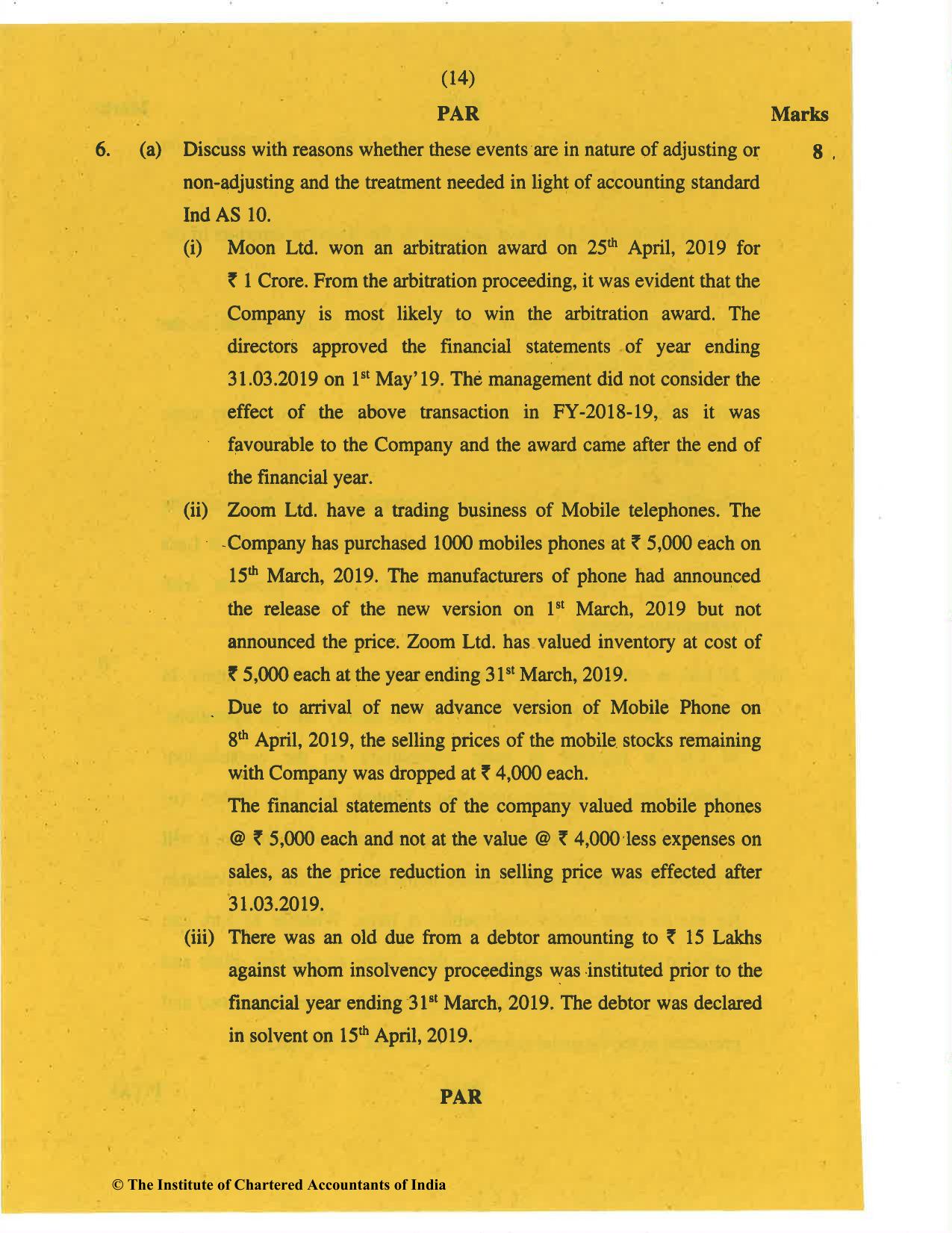 CA Final Nov 2019 Question Paper - Paper 1 – Financial Reporting - Page 14