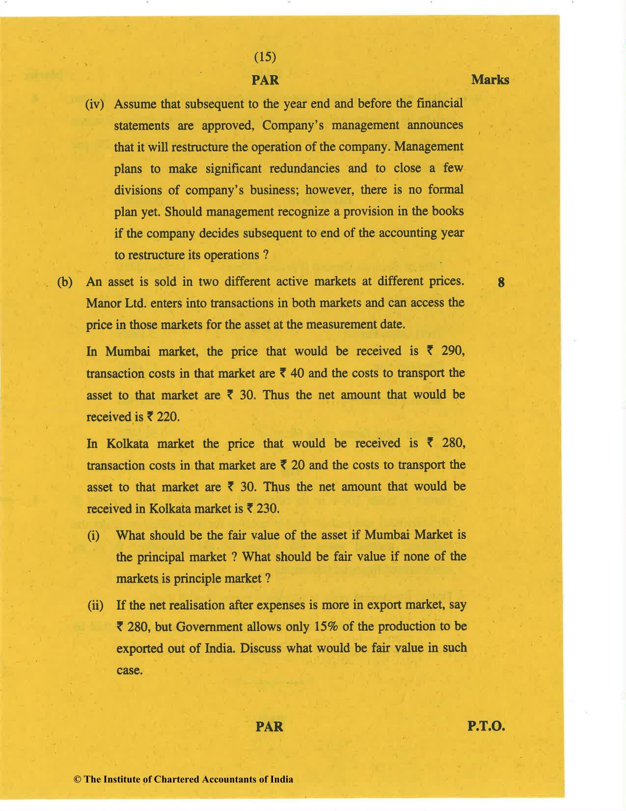 CA Final Nov 2019 Question Paper - Paper 1 – Financial Reporting - Page 15