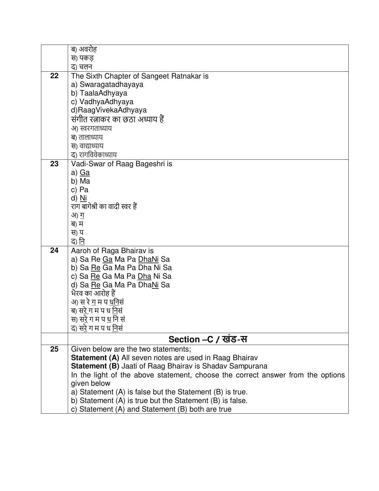 CBSE Class 12th Hindustani Music (Melodic) Sample Question Paper 2021-22 - Page 7
