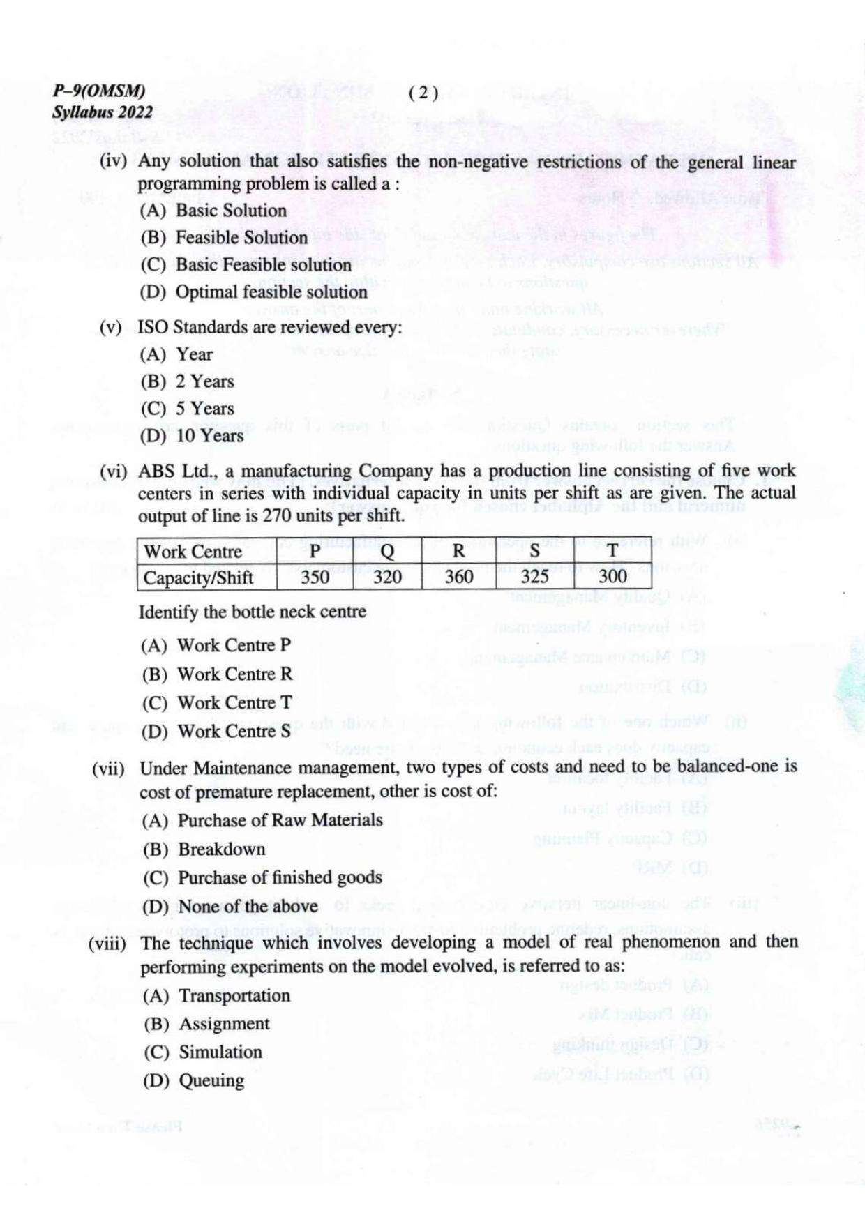 ICMAI Intermediate December 2023 Question Paper - Operations Management And Strategic Management - Page 2