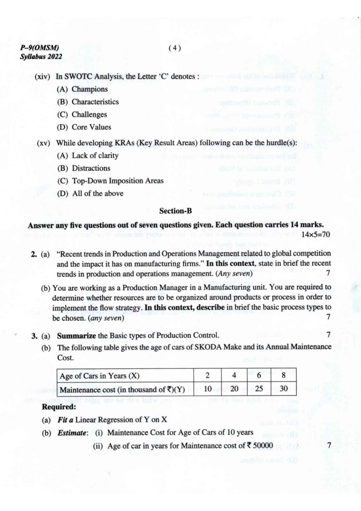 ICMAI Intermediate December 2023 Question Paper - Operations Management And Strategic Management - Page 4
