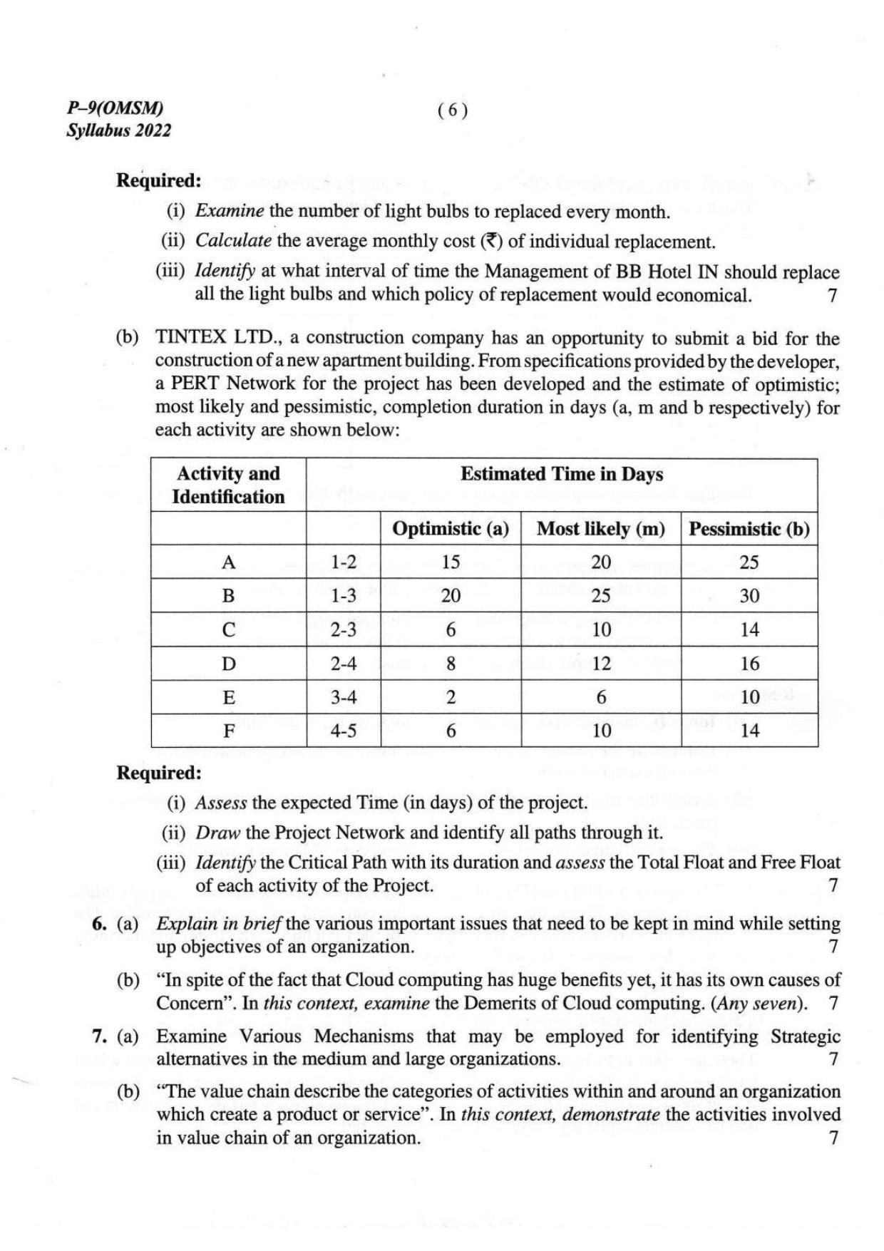 ICMAI Intermediate December 2023 Question Paper - Operations Management And Strategic Management - Page 6