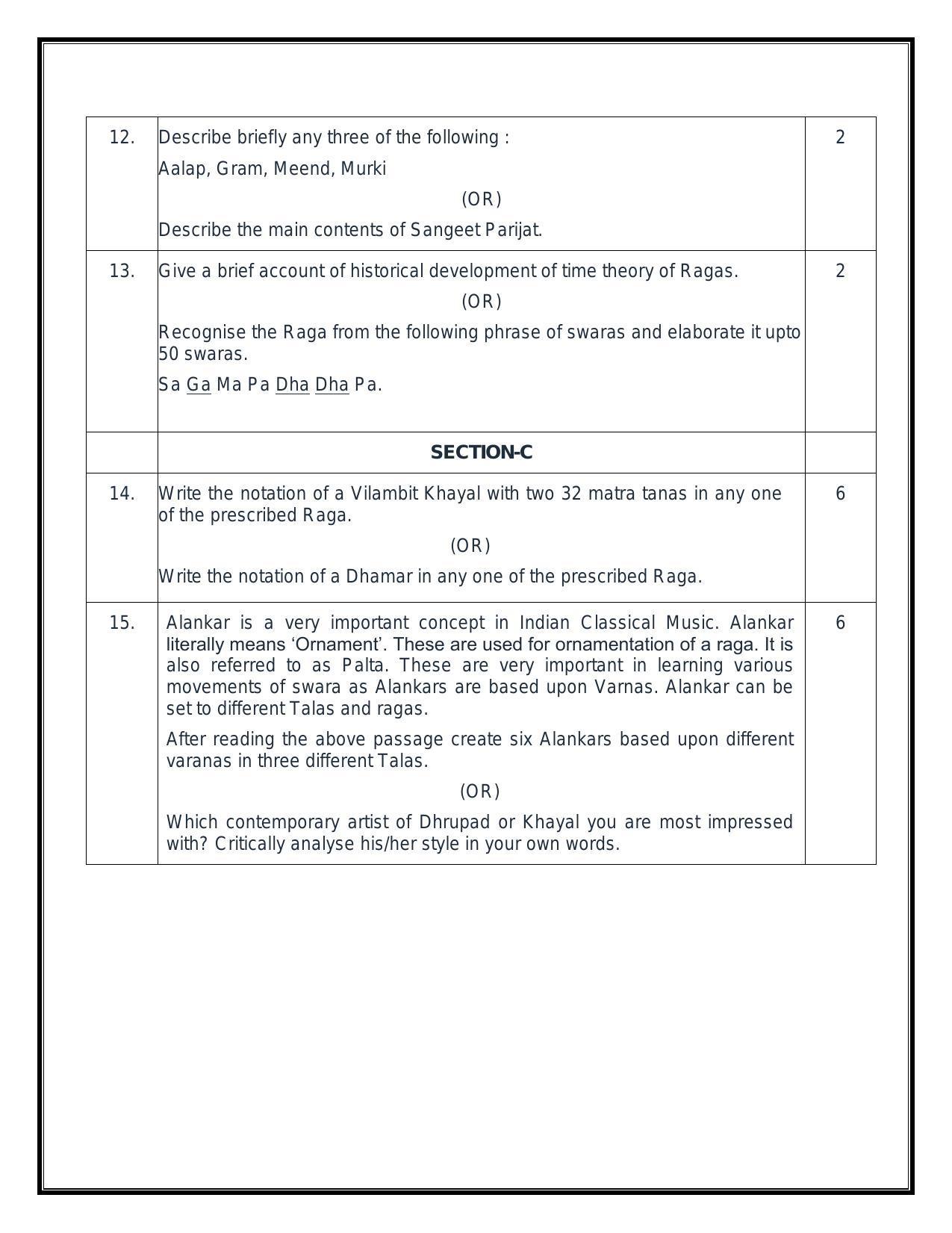 CBSE Class 12 Hindustani Music (Vocal) Sample Paper 2024 - Page 4