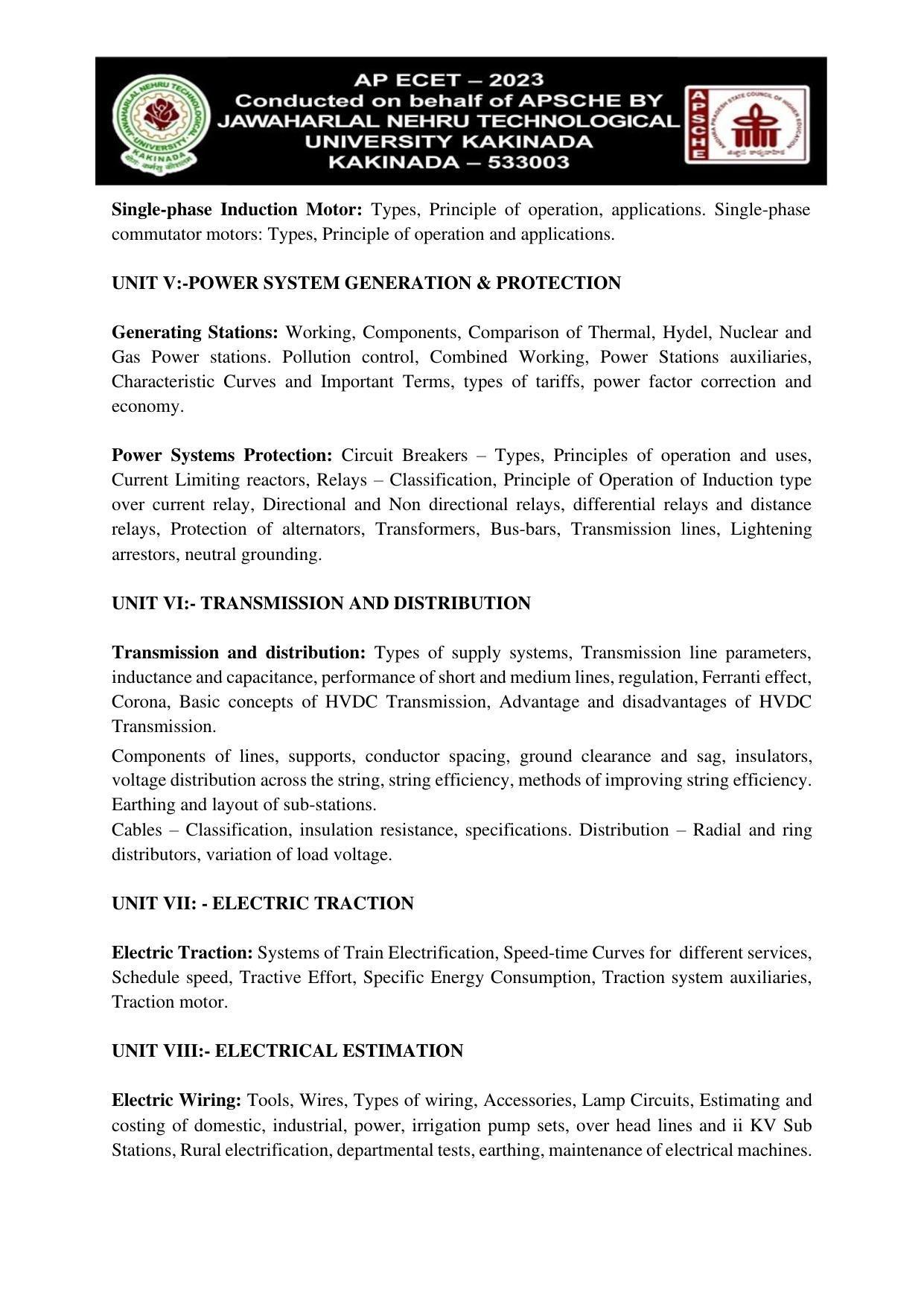 AP ECET ELECTRICAL AND ELECTRONICS ENGINEERING Syllabus - Page 2