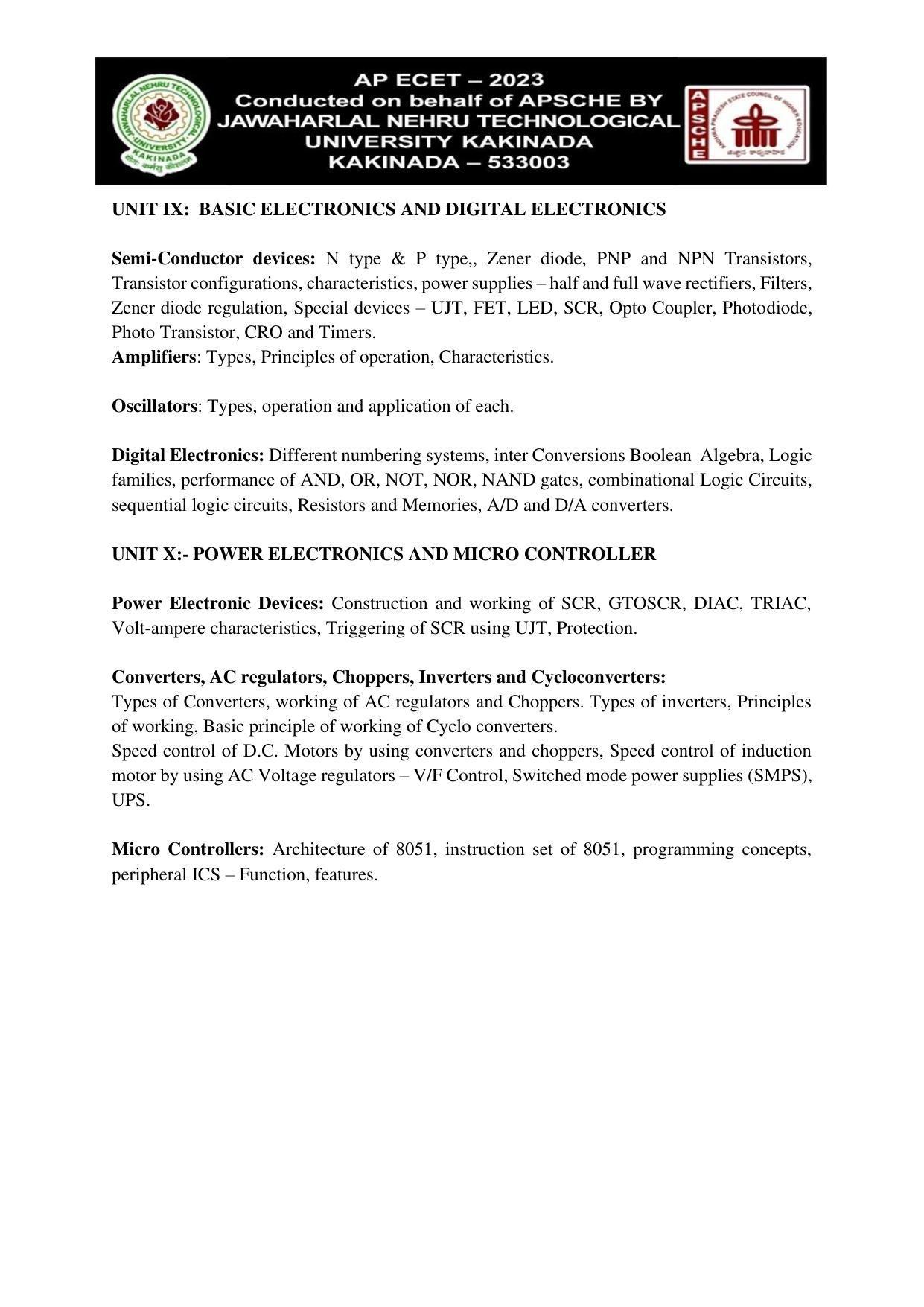 AP ECET ELECTRICAL AND ELECTRONICS ENGINEERING Syllabus - Page 3