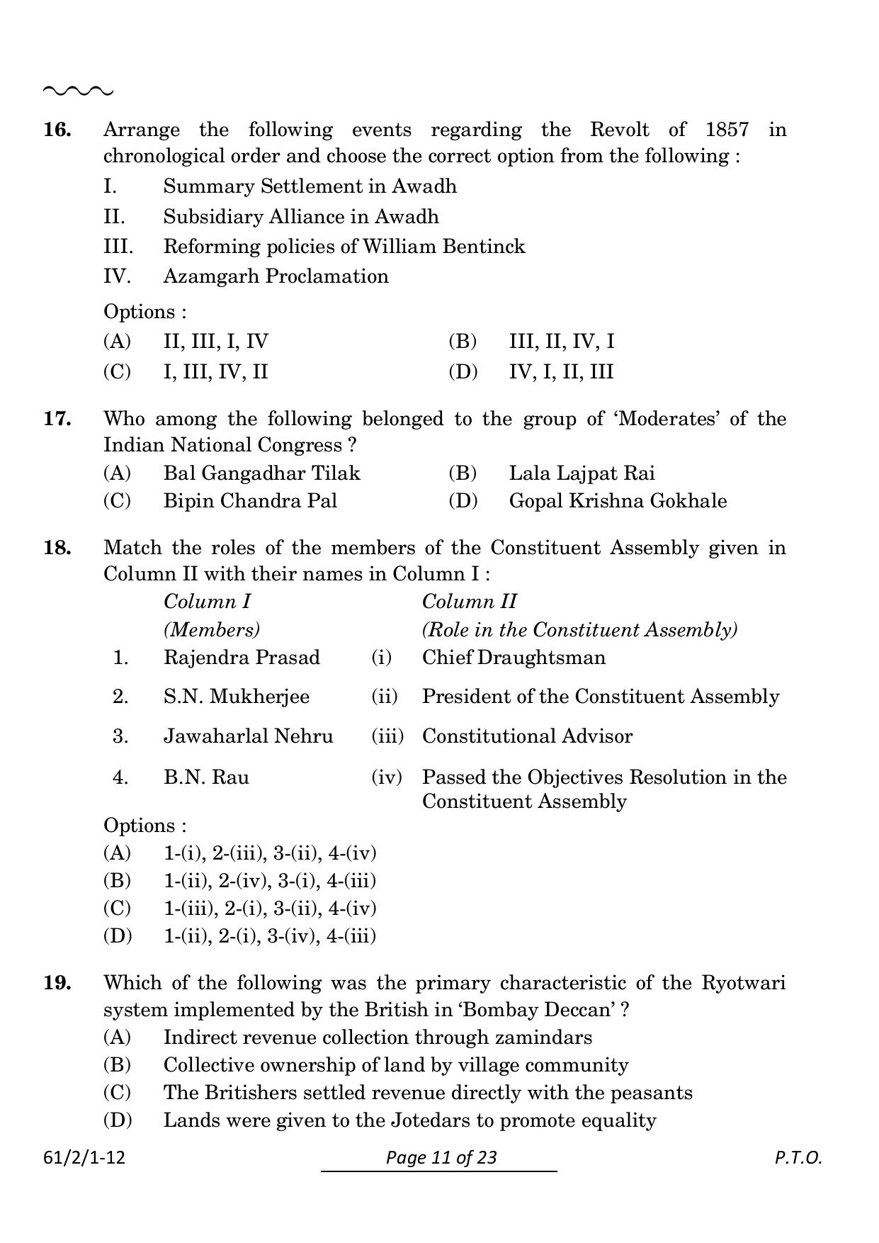 CBSE Class 12 61-2-1 History 2024 Question Paper - Page 11