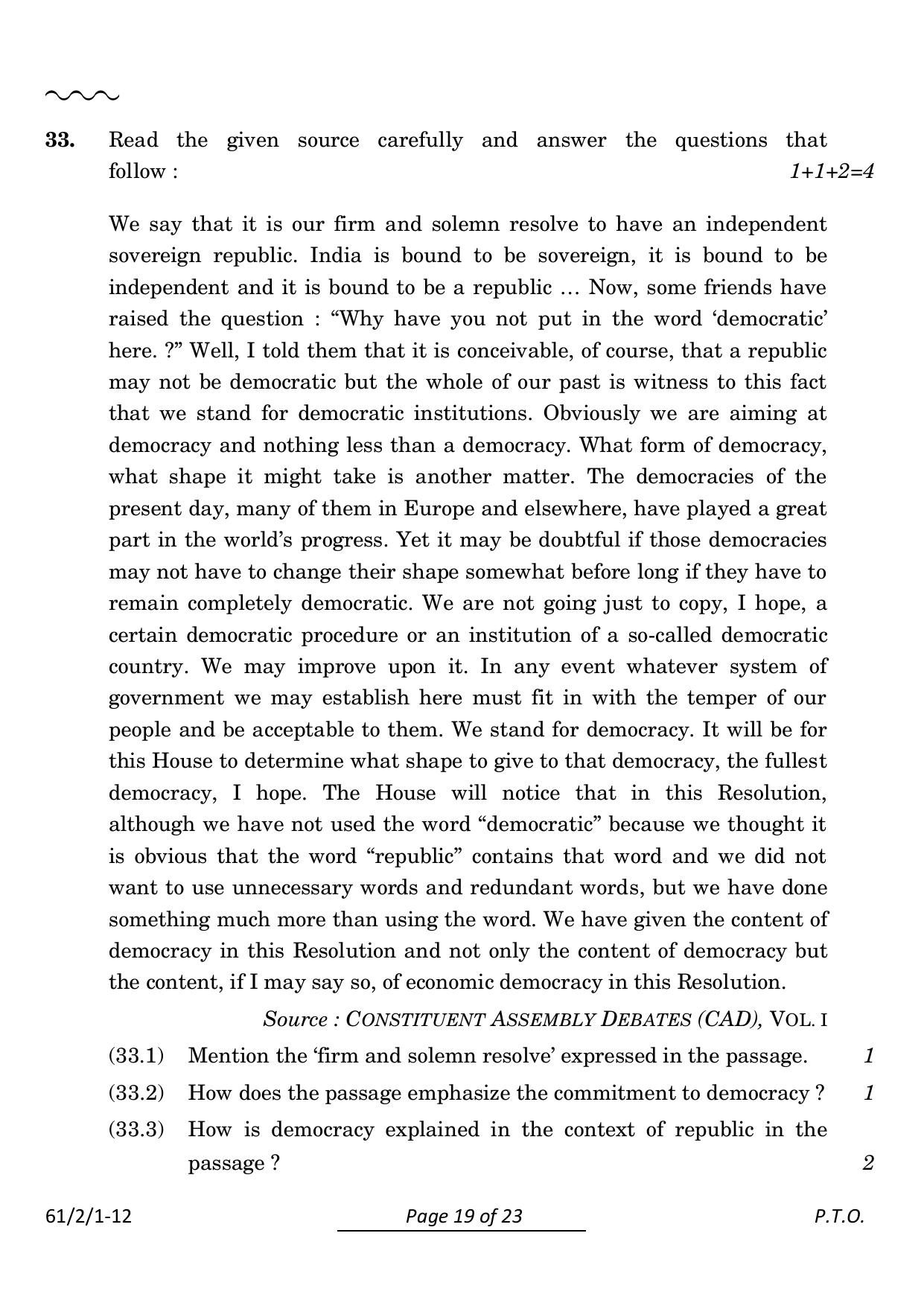 CBSE Class 12 61-2-1 History 2024 Question Paper - Page 19
