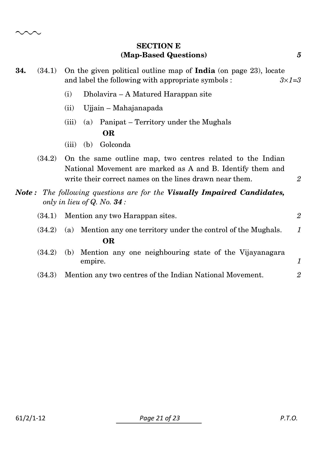 CBSE Class 12 61-2-1 History 2024 Question Paper - Page 21