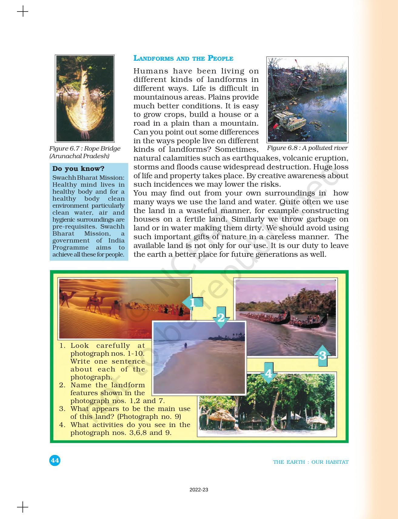 NCERT Book for Class 6 Social Science(Geography) : Chapter 6-Major Landforms of the Earth - Page 6