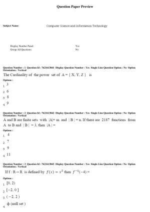 TS PGECET 2017: Computer Science & Information Technology Question Papers