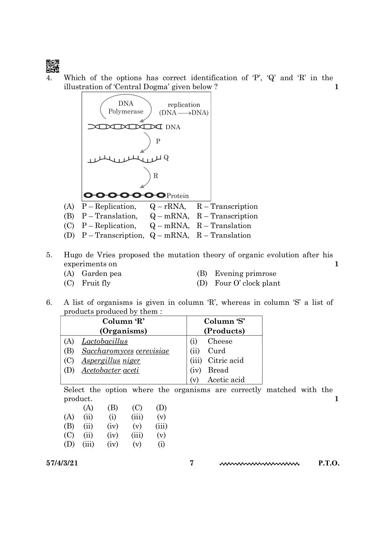 CBSE Class 12 57 4 3 Biology 2024 Question Paper - Page 7