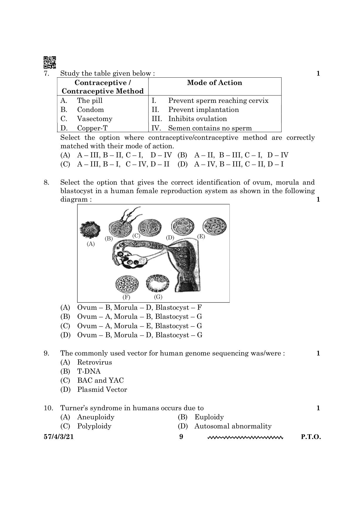 CBSE Class 12 57 4 3 Biology 2024 Question Paper - Page 9